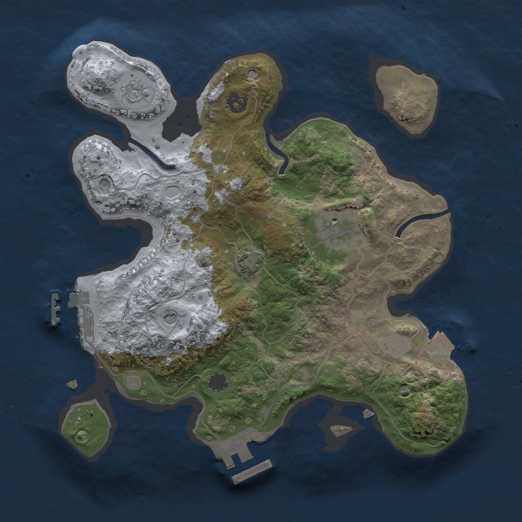 Rust Map: Procedural Map, Size: 2500, Seed: 95001, 7 Monuments