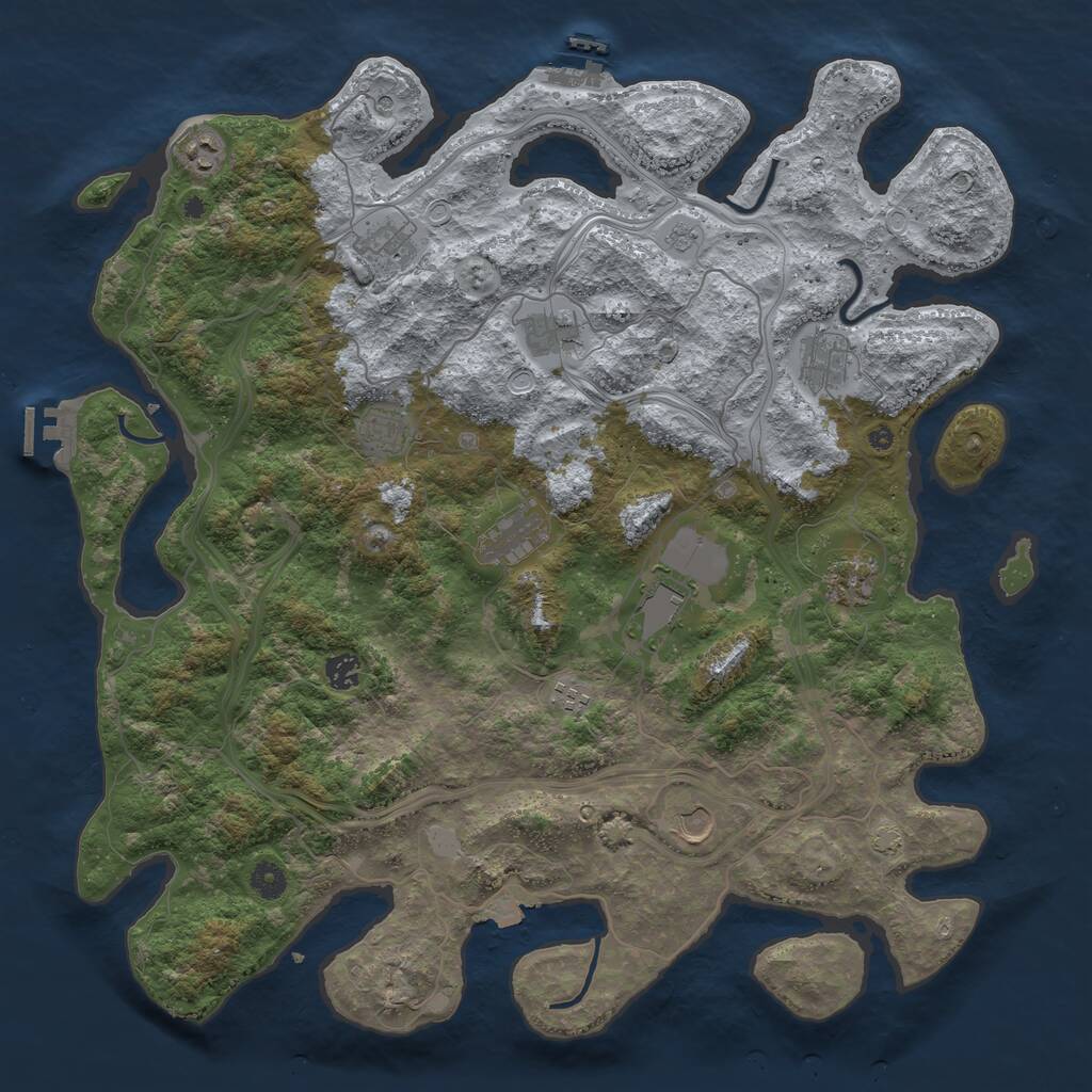 Rust Map: Procedural Map, Size: 4500, Seed: 394702, 17 Monuments