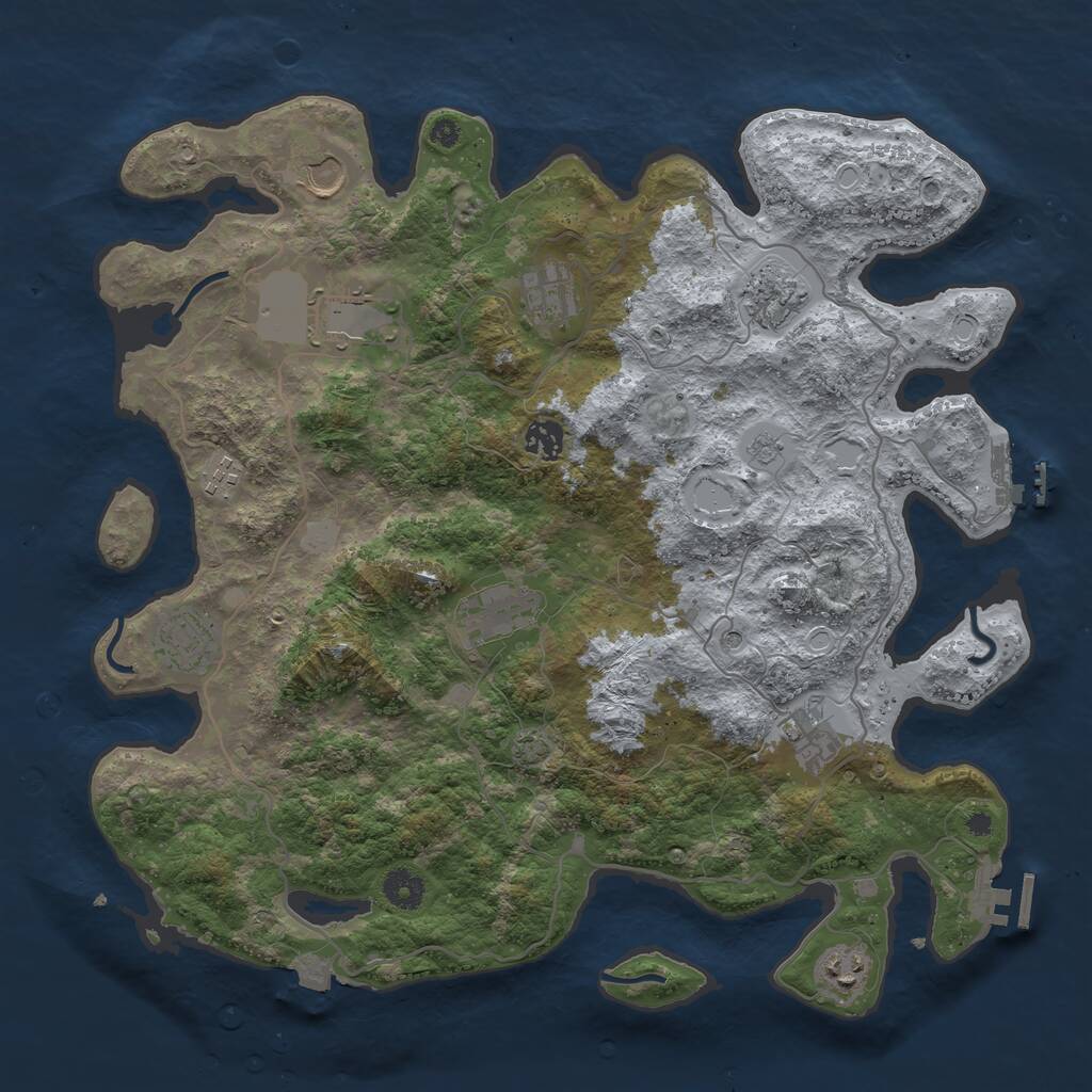 Rust Map: Procedural Map, Size: 4000, Seed: 42642573, 16 Monuments