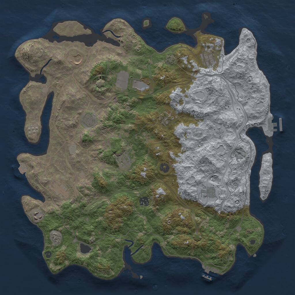 Rust Map: Procedural Map, Size: 4500, Seed: 1580529909, 17 Monuments