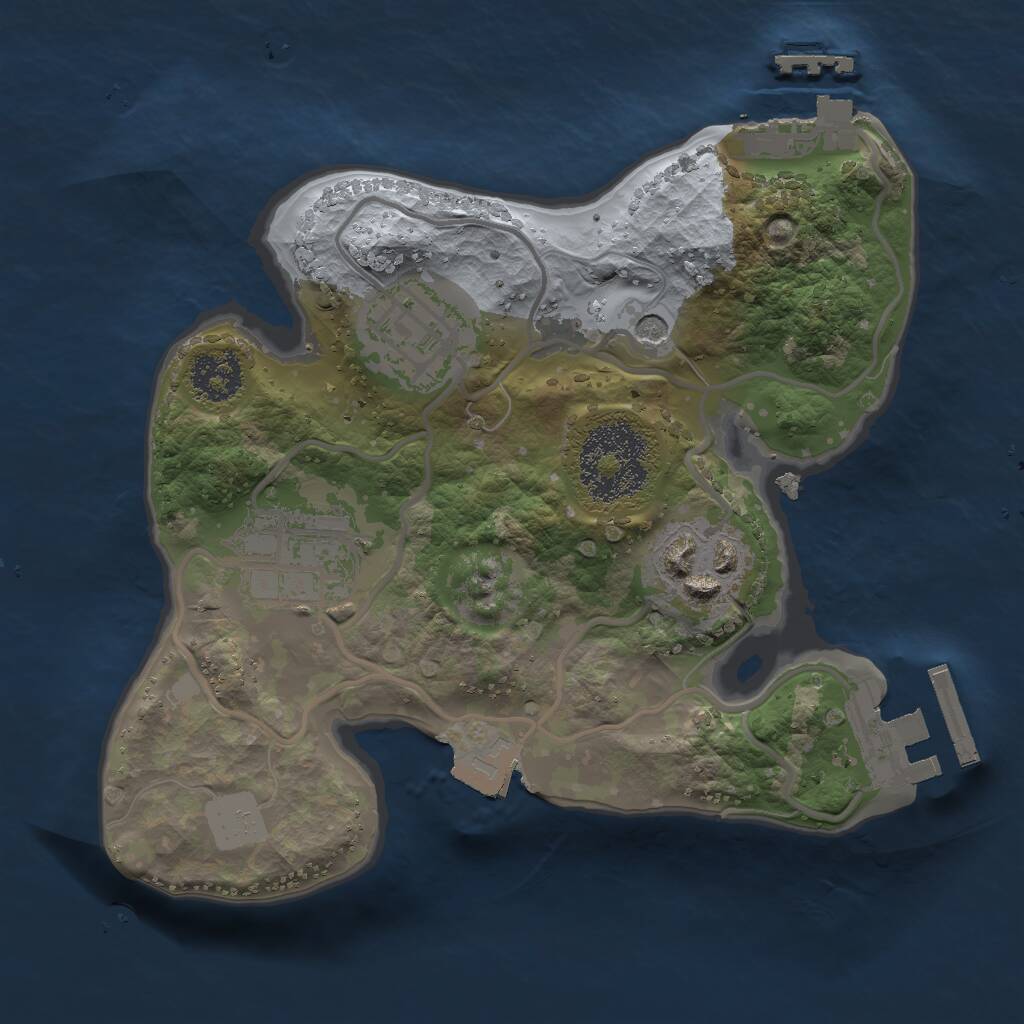 Rust Map: Procedural Map, Size: 2000, Seed: 4646318, 7 Monuments