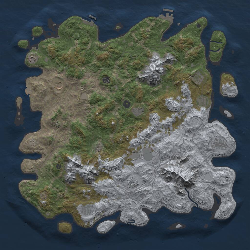 Rust Map: Procedural Map, Size: 5000, Seed: 269393398, 17 Monuments
