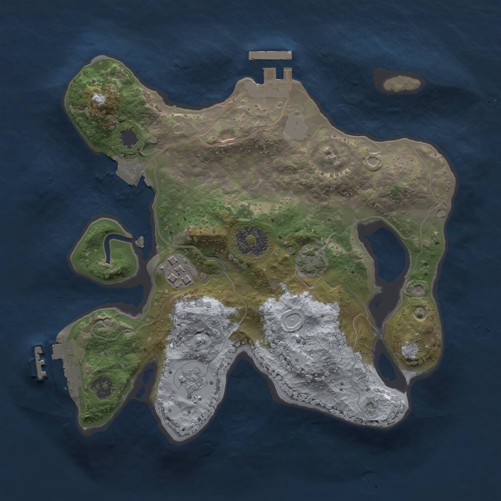 Rust Map: Procedural Map, Size: 2350, Seed: 894668433, 6 Monuments