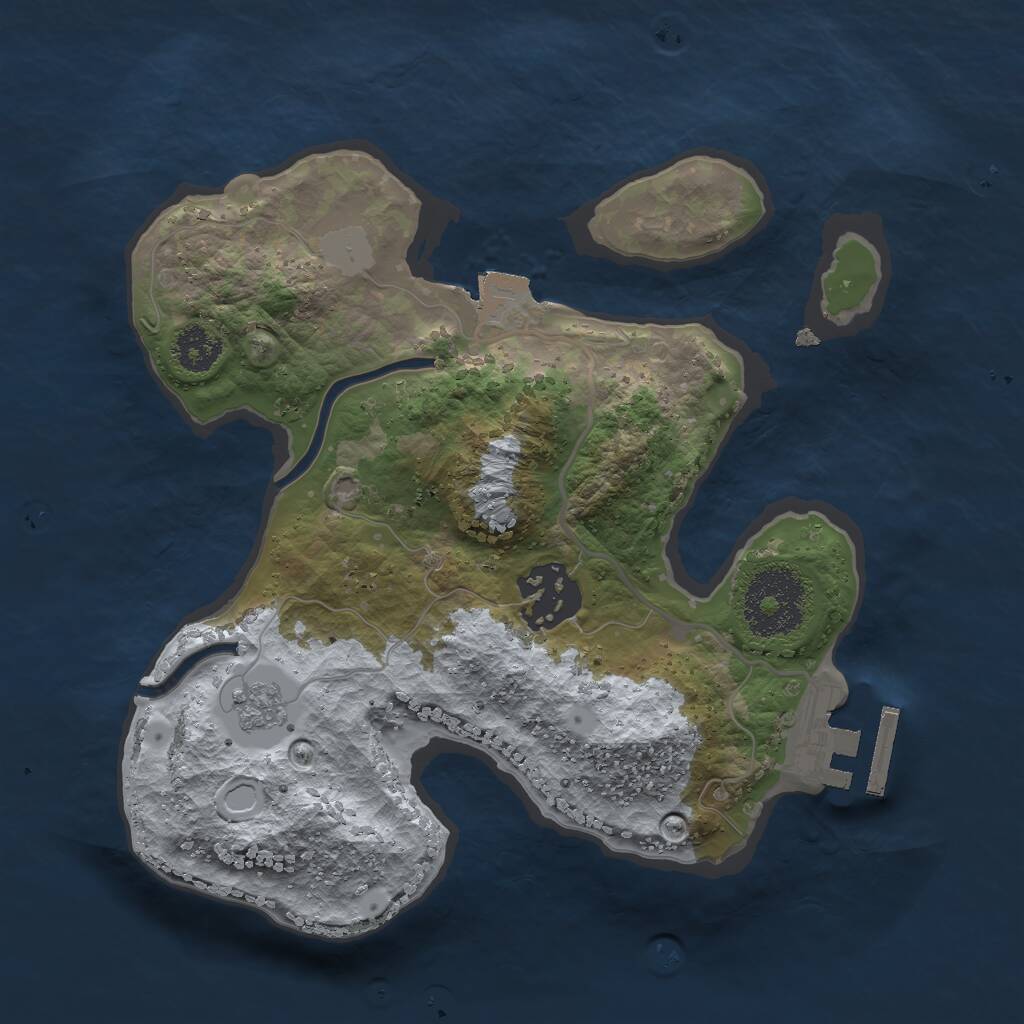 Rust Map: Procedural Map, Size: 2325, Seed: 2147483647, 4 Monuments