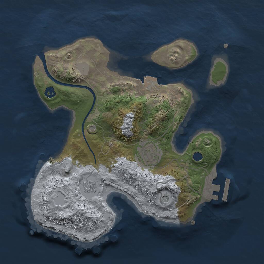 Rust Map: Procedural Map, Size: 2330, Seed: 2147483647, 5 Monuments