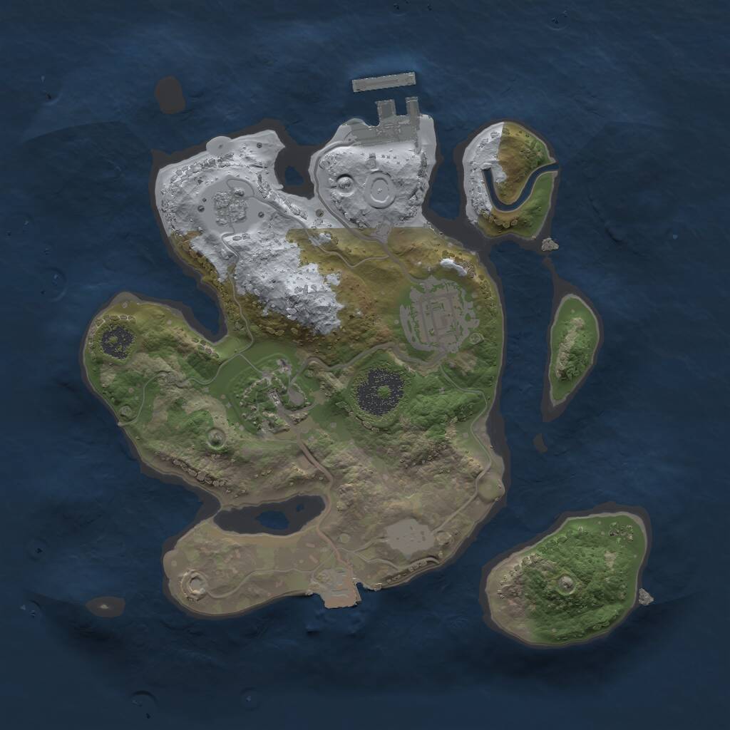 Rust Map: Procedural Map, Size: 2330, Seed: 946564, 5 Monuments