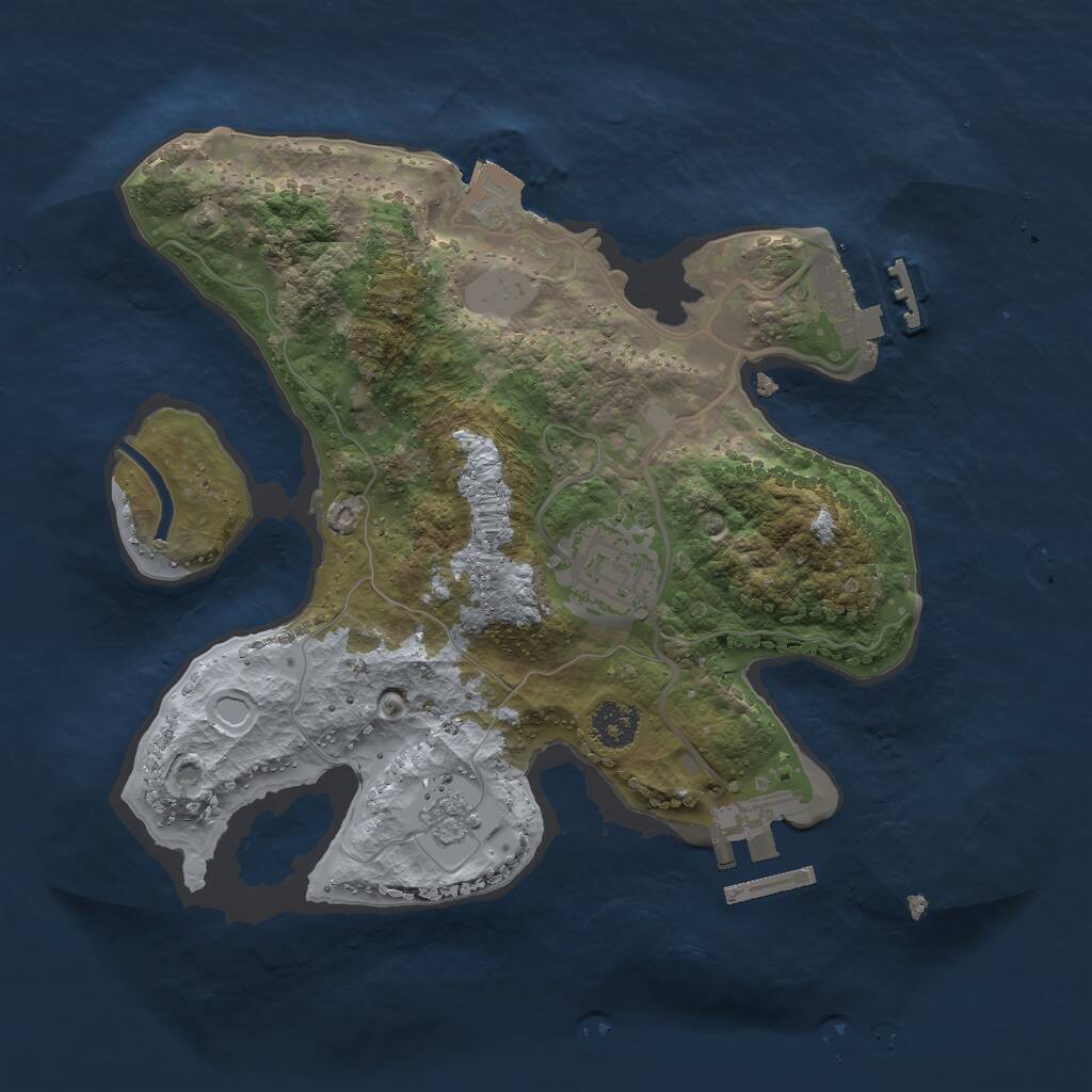 Rust Map: Procedural Map, Size: 2400, Seed: 78254867, 5 Monuments