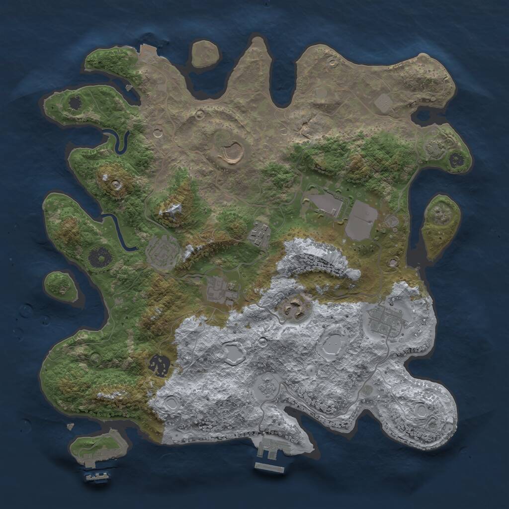 Rust Map: Procedural Map, Size: 3500, Seed: 1763214168, 14 Monuments