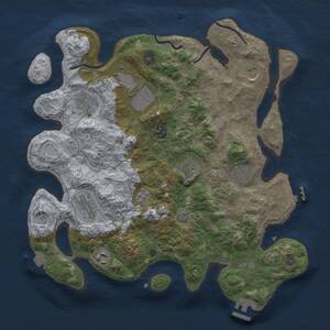 Thumbnail Rust Map: Procedural Map, Size: 3600, Seed: 38723696, 15 Monuments