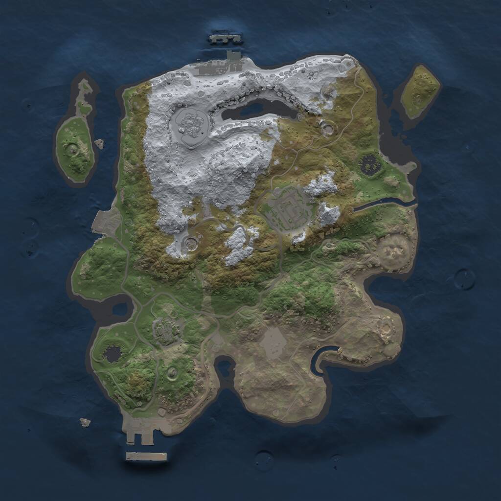 Rust Map: Procedural Map, Size: 2500, Seed: 123122, 7 Monuments