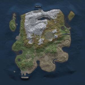 Thumbnail Rust Map: Procedural Map, Size: 2500, Seed: 123122, 7 Monuments