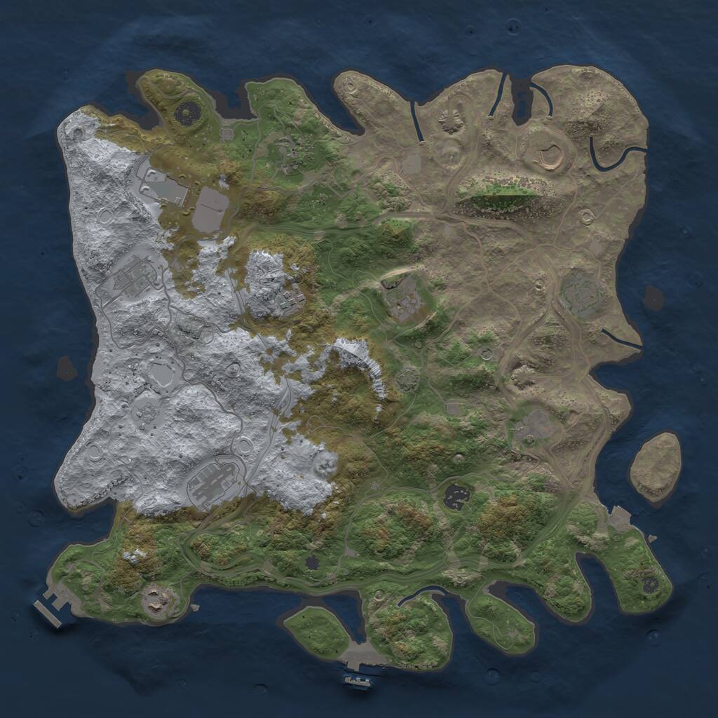 Rust Map: Procedural Map, Size: 4250, Seed: 110546541, 17 Monuments