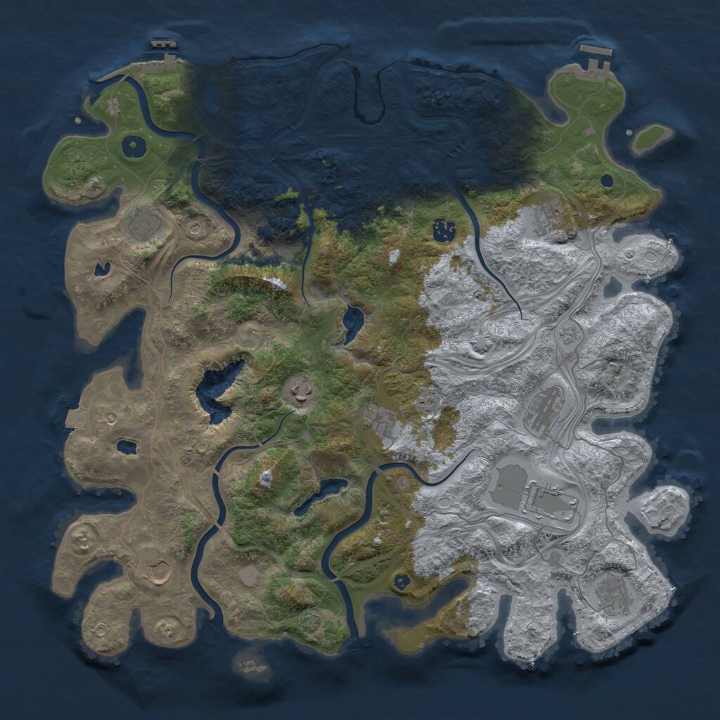 Rust Map: Procedural Map, Size: 4500, Seed: 5643578, 16 Monuments