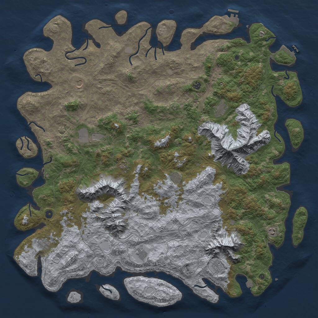 Rust Map: Procedural Map, Size: 6000, Seed: 50010, 17 Monuments