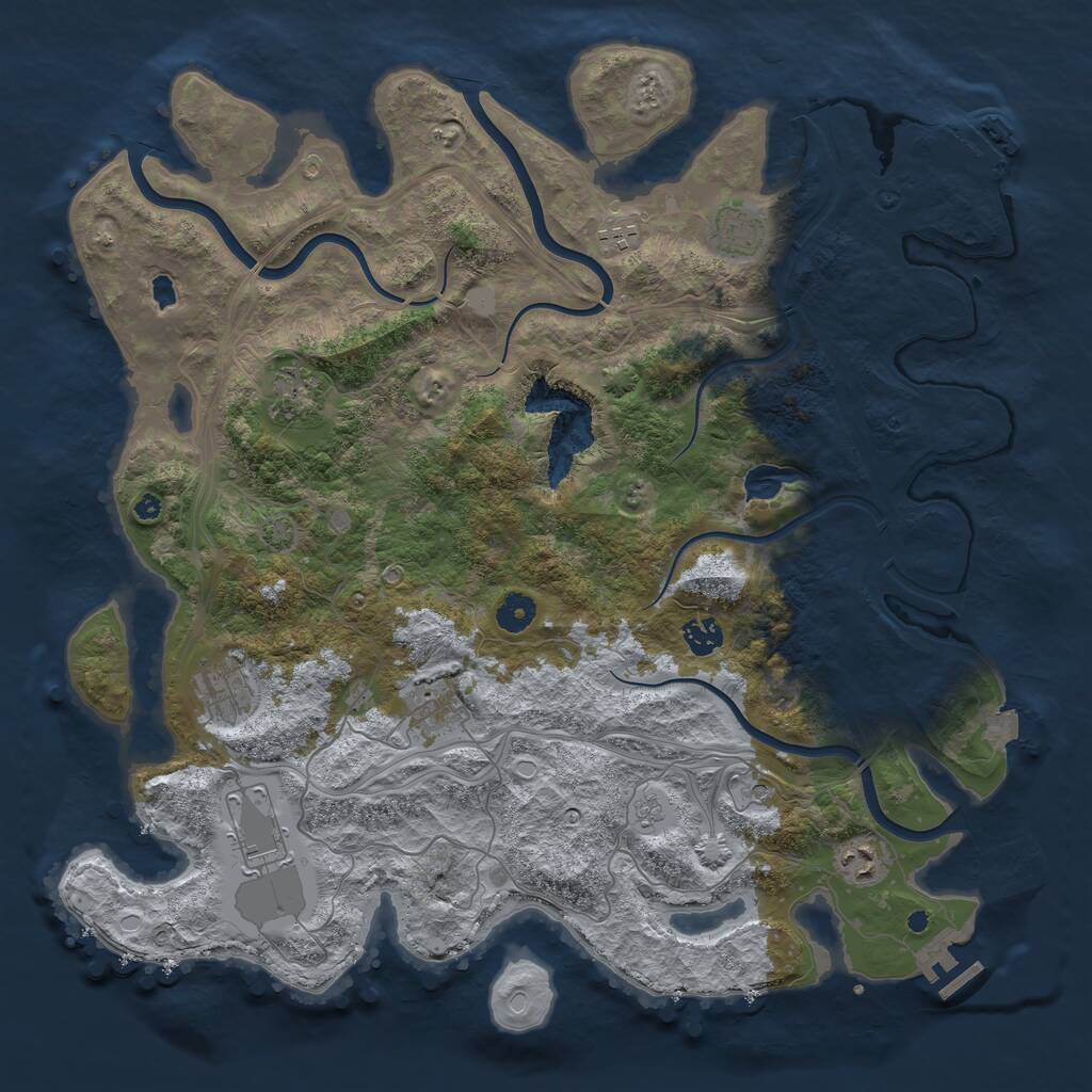 Rust Map: Procedural Map, Size: 4250, Seed: 873448887, 14 Monuments