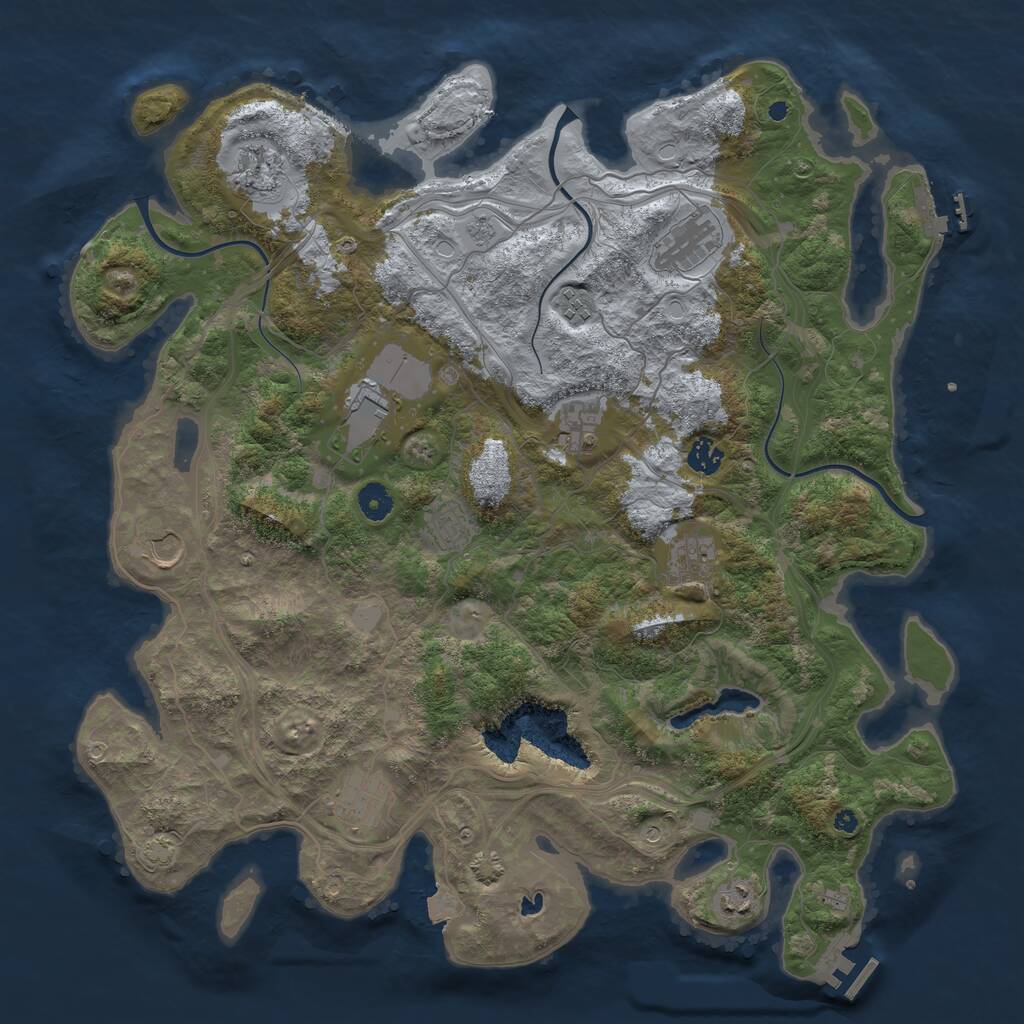 Rust Map: Procedural Map, Size: 4350, Seed: 1361708708, 17 Monuments