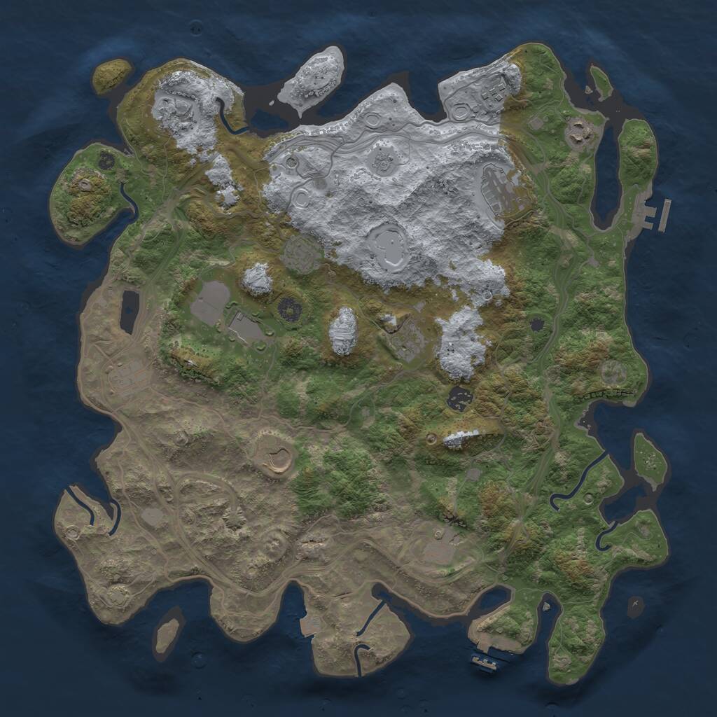 Rust Map: Procedural Map, Size: 4350, Seed: 1361708708, 17 Monuments