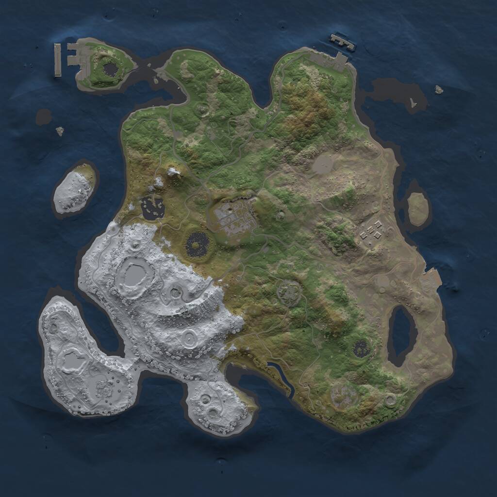 Rust Map: Procedural Map, Size: 3000, Seed: 625290888, 9 Monuments