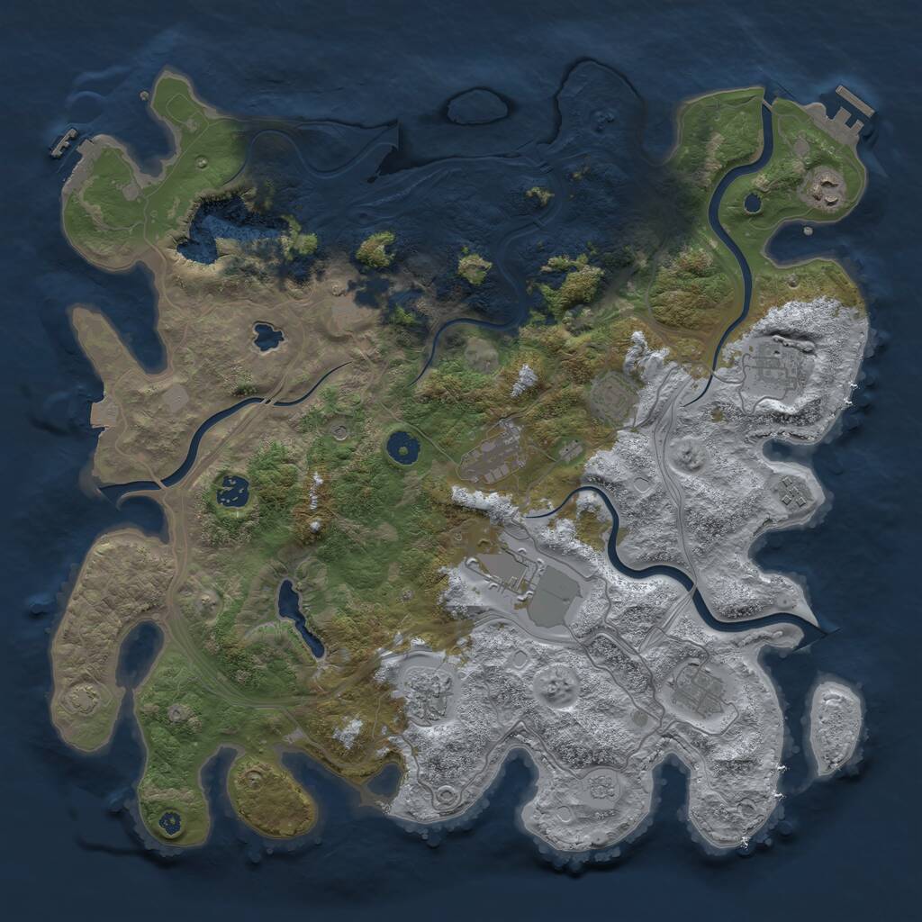 Rust Map: Procedural Map, Size: 4250, Seed: 1477642951, 16 Monuments