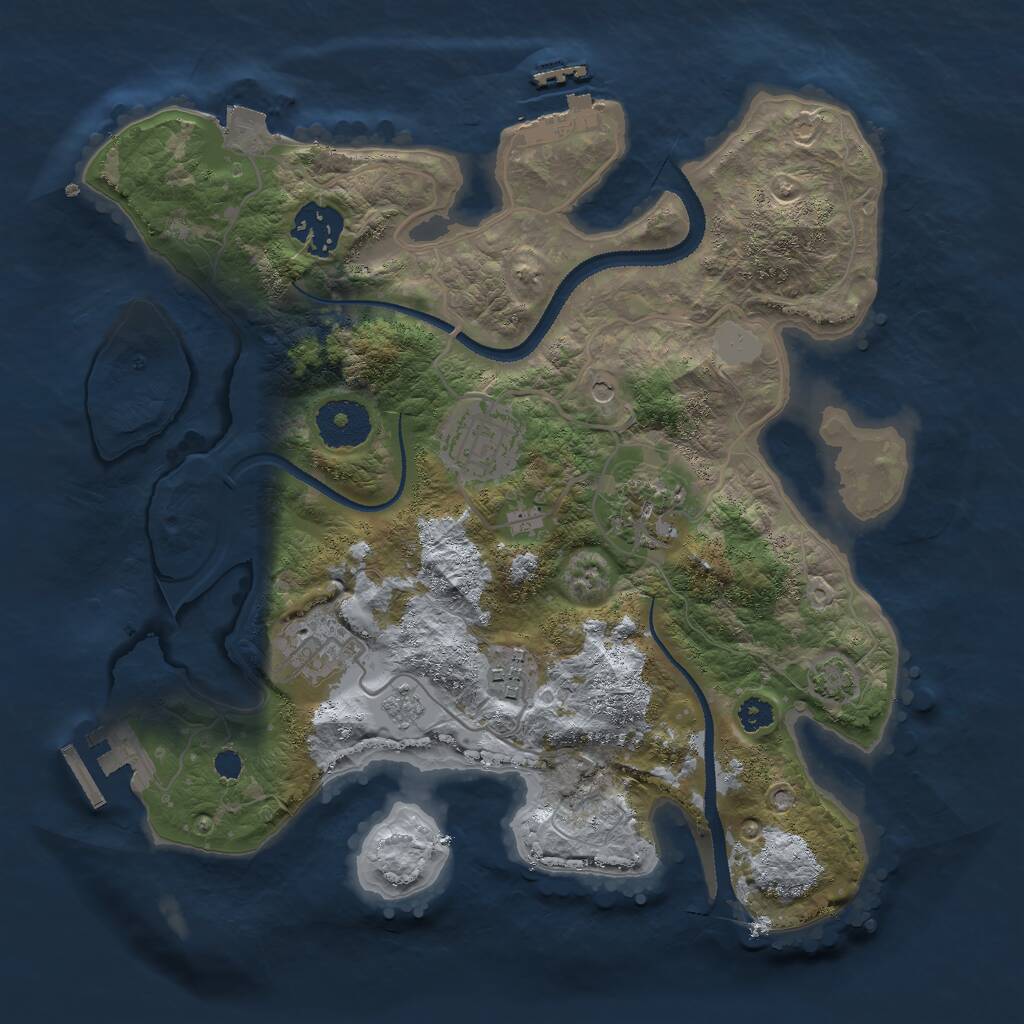 Rust Map: Procedural Map, Size: 3000, Seed: 29291, 11 Monuments