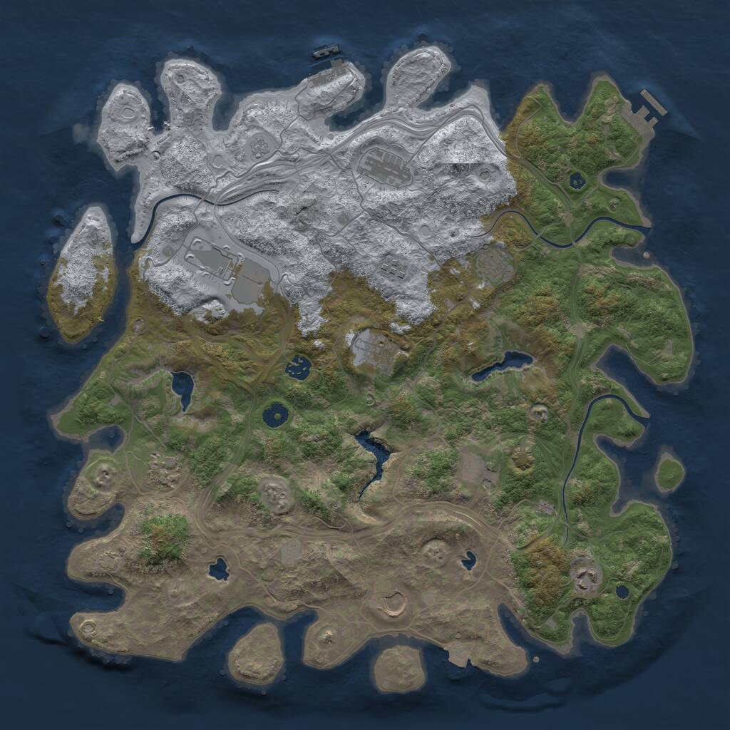 Rust Map: Procedural Map, Size: 4500, Seed: 341725508, 16 Monuments