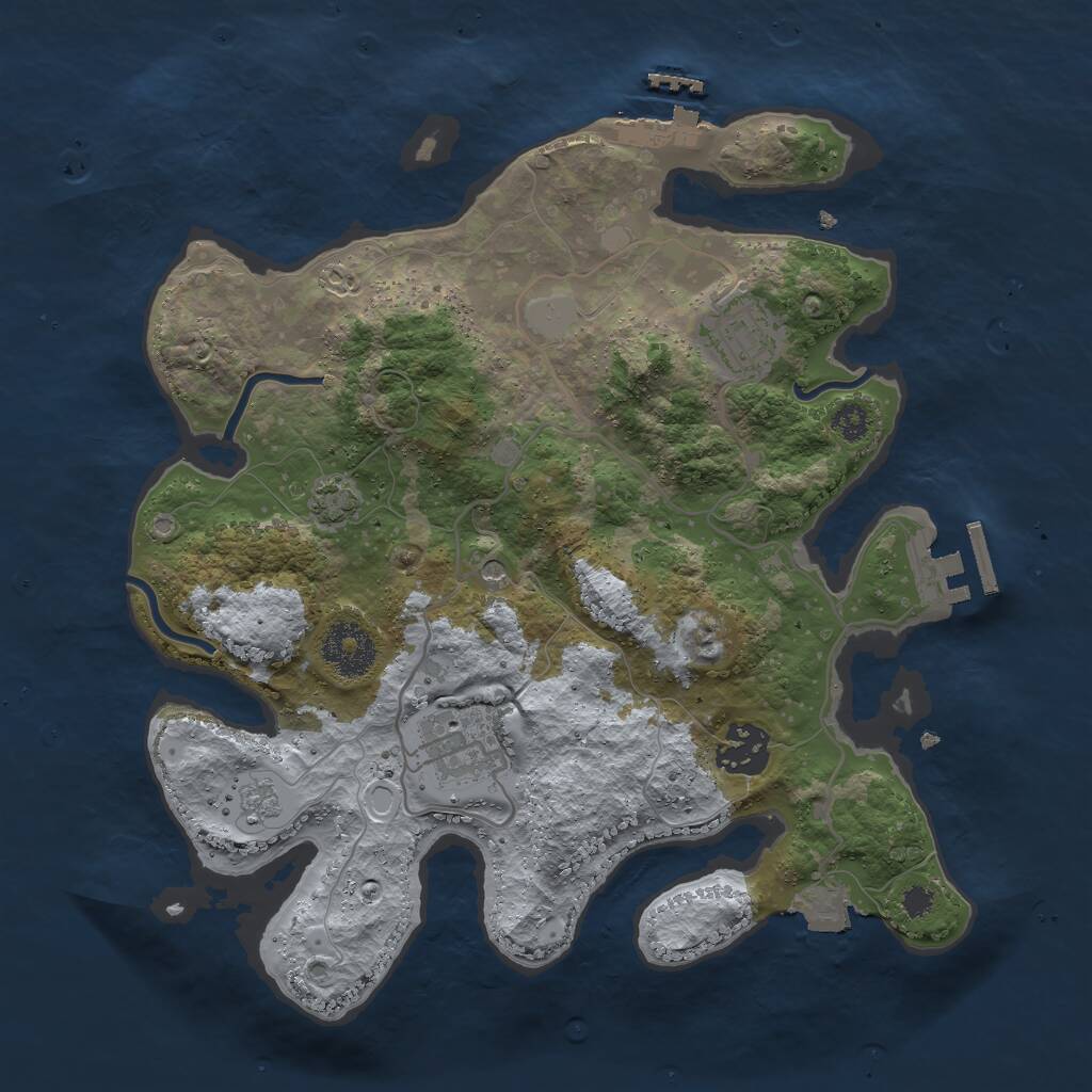 Rust Map: Procedural Map, Size: 3000, Seed: 7002, 9 Monuments