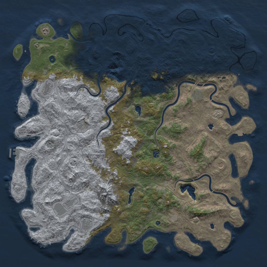 Rust Map: Procedural Map, Size: 6000, Seed: 826855234, 17 Monuments