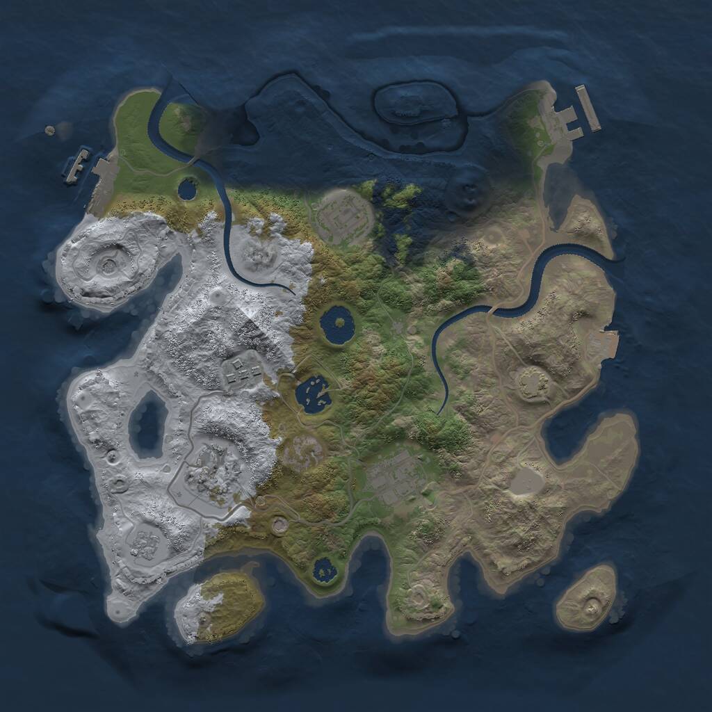 Rust Map: Procedural Map, Size: 3000, Seed: 585663170, 13 Monuments