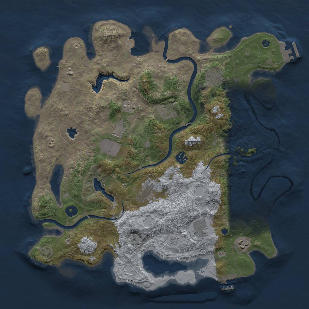 Rust Map: Procedural Map, Size: 4000, Seed: 570827711, 16 Monuments