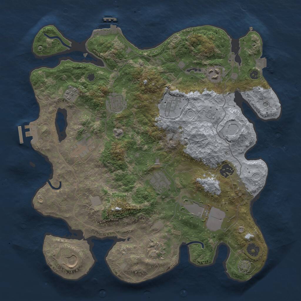 Rust Map: Procedural Map, Size: 3500, Seed: 1885671483, 16 Monuments