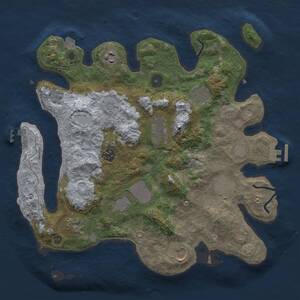 Thumbnail Rust Map: Procedural Map, Size: 3500, Seed: 2049695216, 15 Monuments