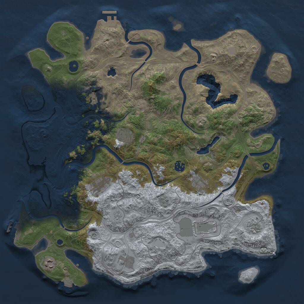 Rust Map: Procedural Map, Size: 4300, Seed: 428017949, 18 Monuments