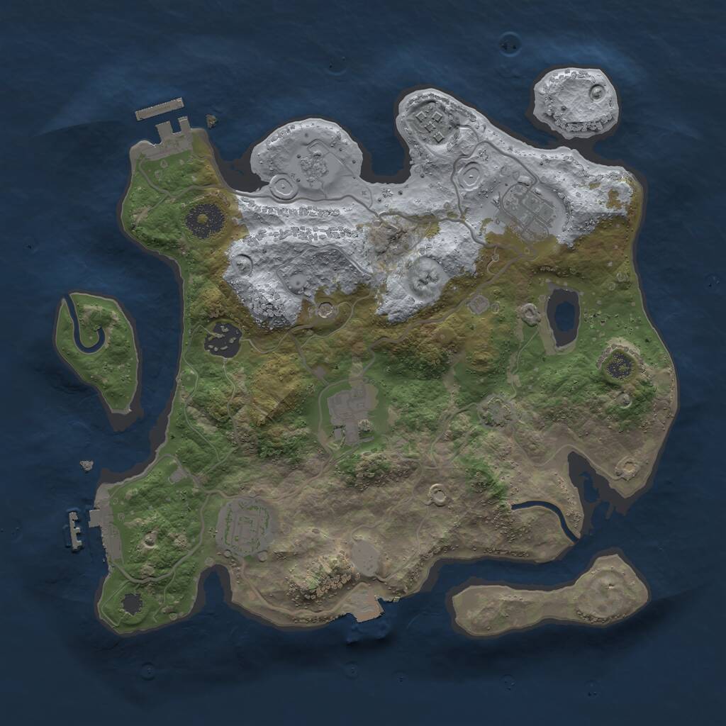 Rust Map: Procedural Map, Size: 3000, Seed: 958429893, 11 Monuments