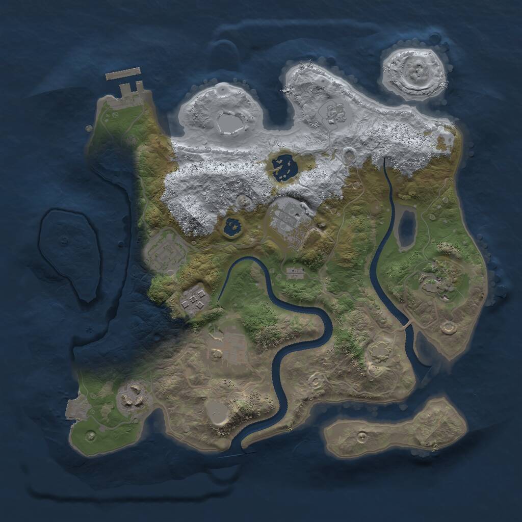Rust Map: Procedural Map, Size: 3000, Seed: 958429893, 13 Monuments