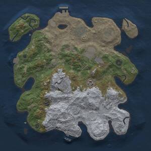 Thumbnail Rust Map: Procedural Map, Size: 3500, Seed: 83875, 14 Monuments