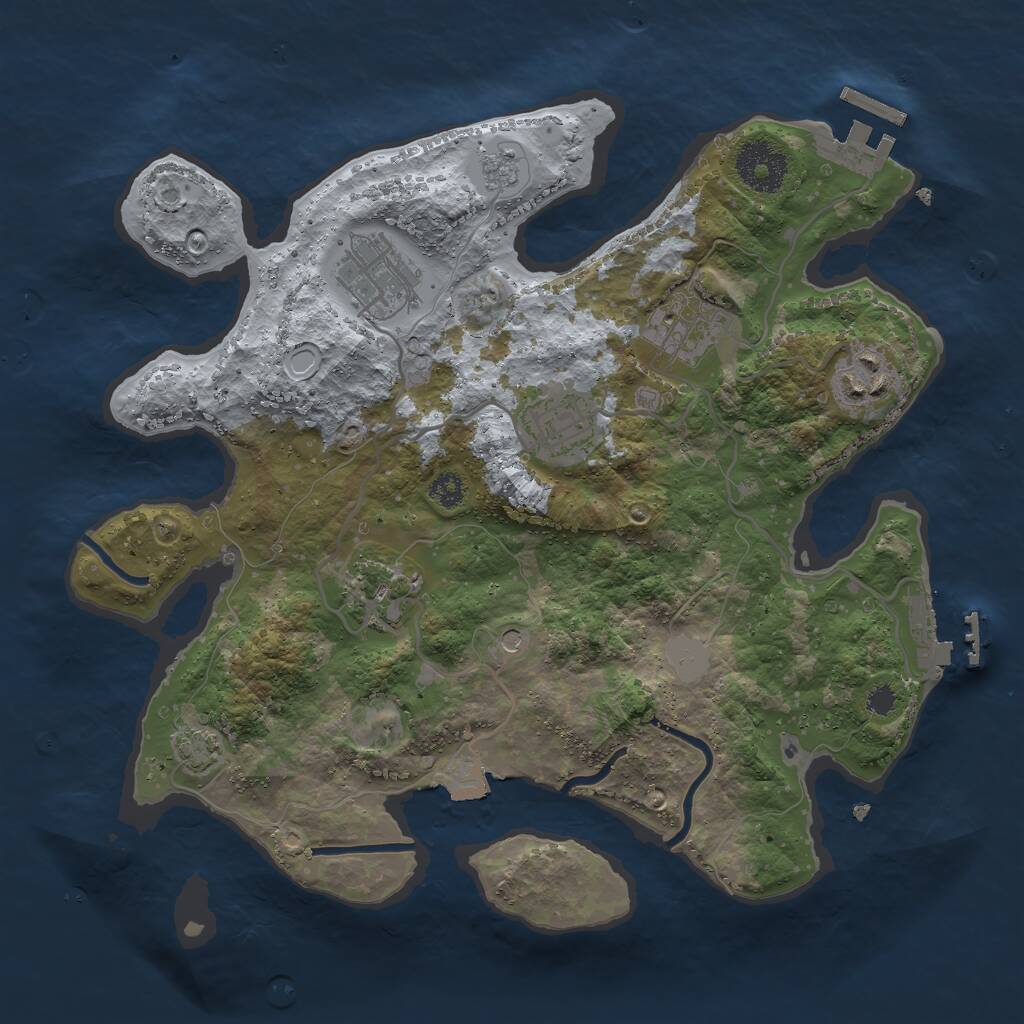 Rust Map: Procedural Map, Size: 3000, Seed: 958429903, 11 Monuments