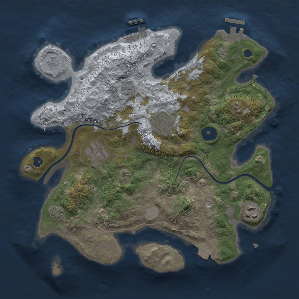 Rust Map: Procedural Map, Size: 3000, Seed: 958429903, 10 Monuments