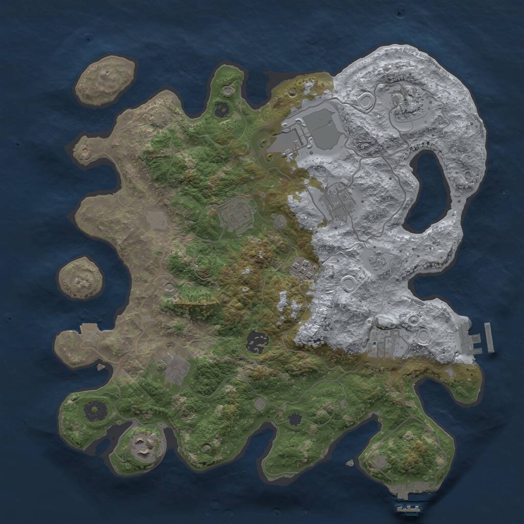 Rust Map: Procedural Map, Size: 3500, Seed: 316700808, 15 Monuments