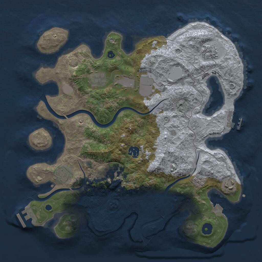 Rust Map: Procedural Map, Size: 3500, Seed: 316700808, 14 Monuments
