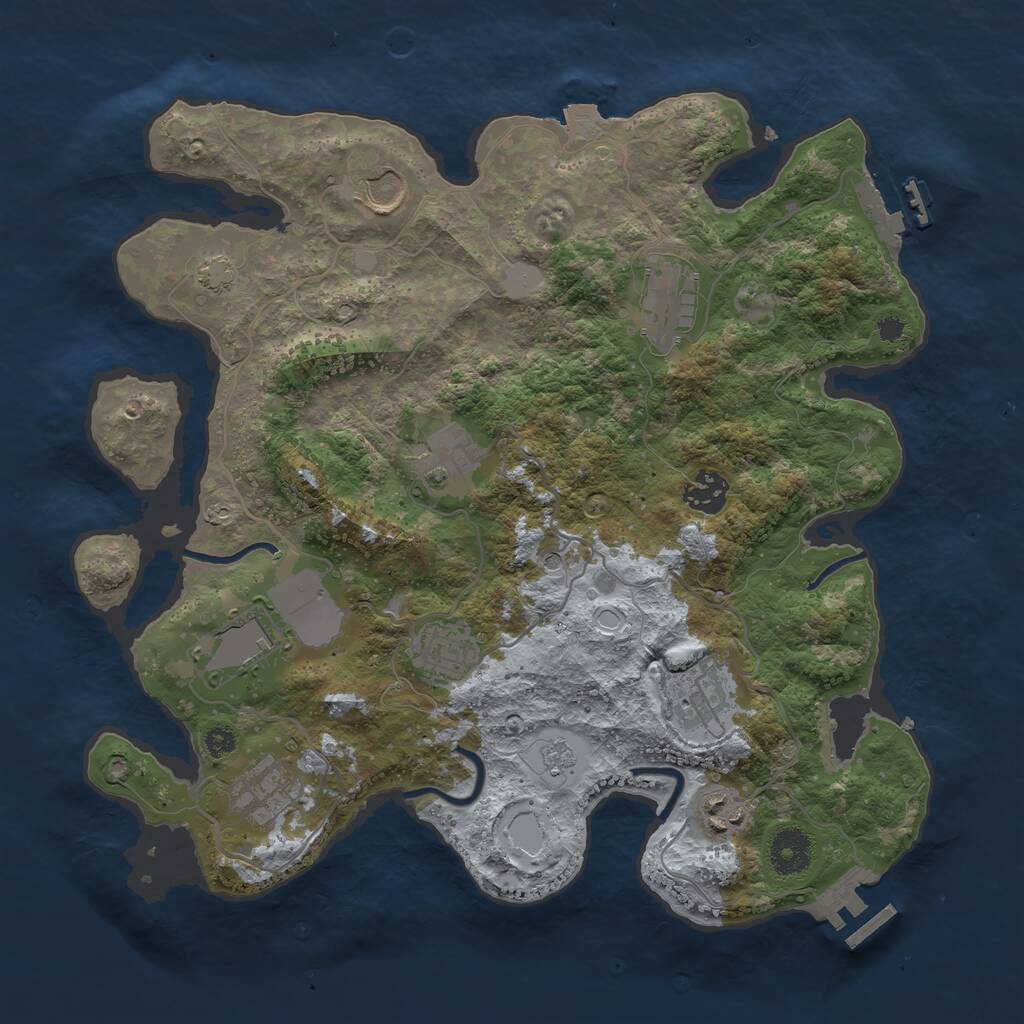 Rust Map: Procedural Map, Size: 3500, Seed: 1983022278, 15 Monuments