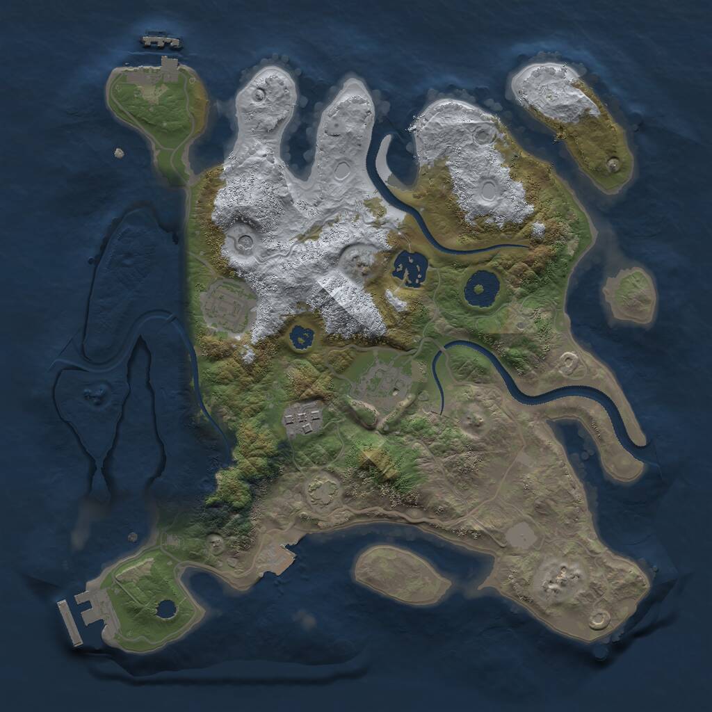Rust Map: Procedural Map, Size: 3000, Seed: 6915728, 9 Monuments