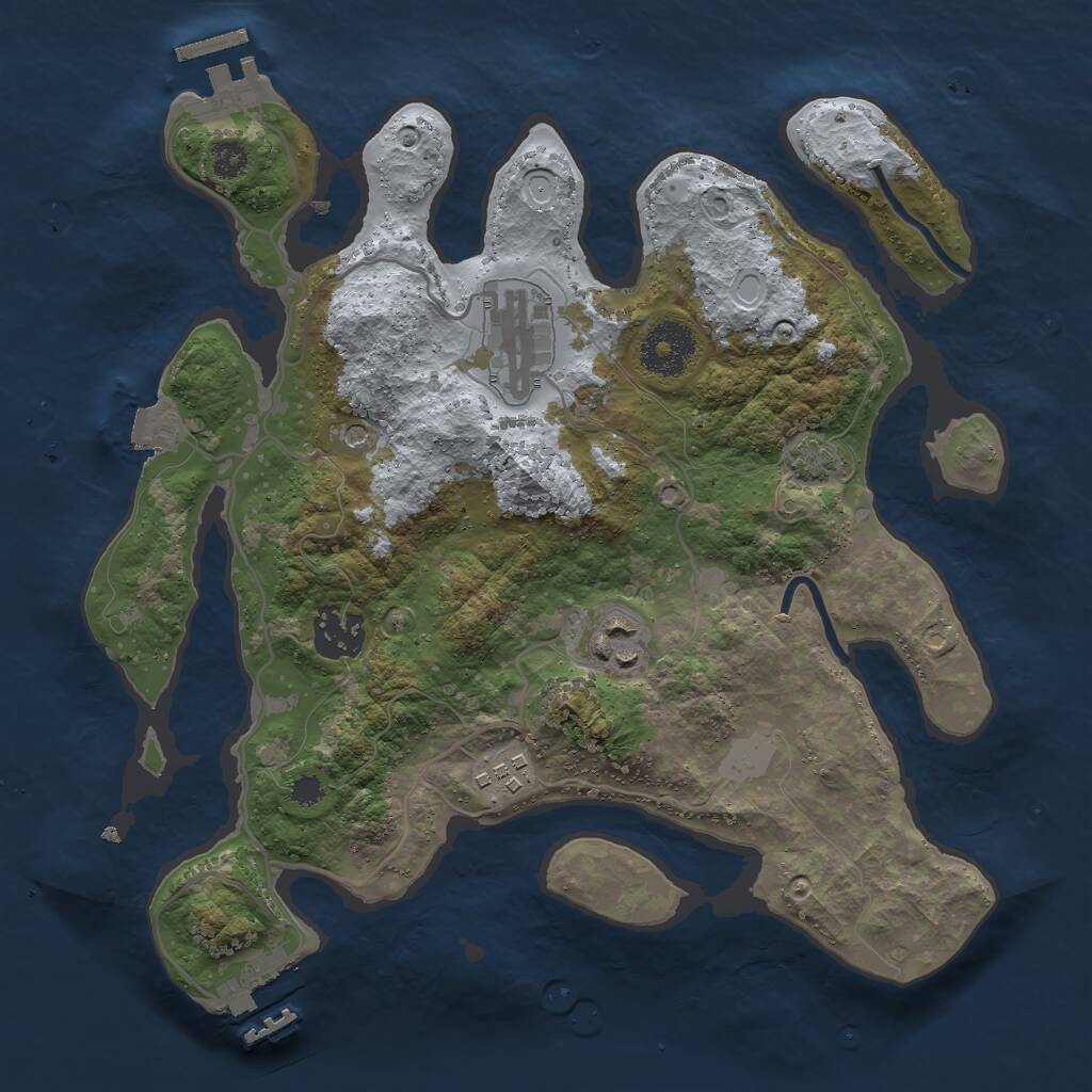 Rust Map: Procedural Map, Size: 3000, Seed: 6915728, 9 Monuments