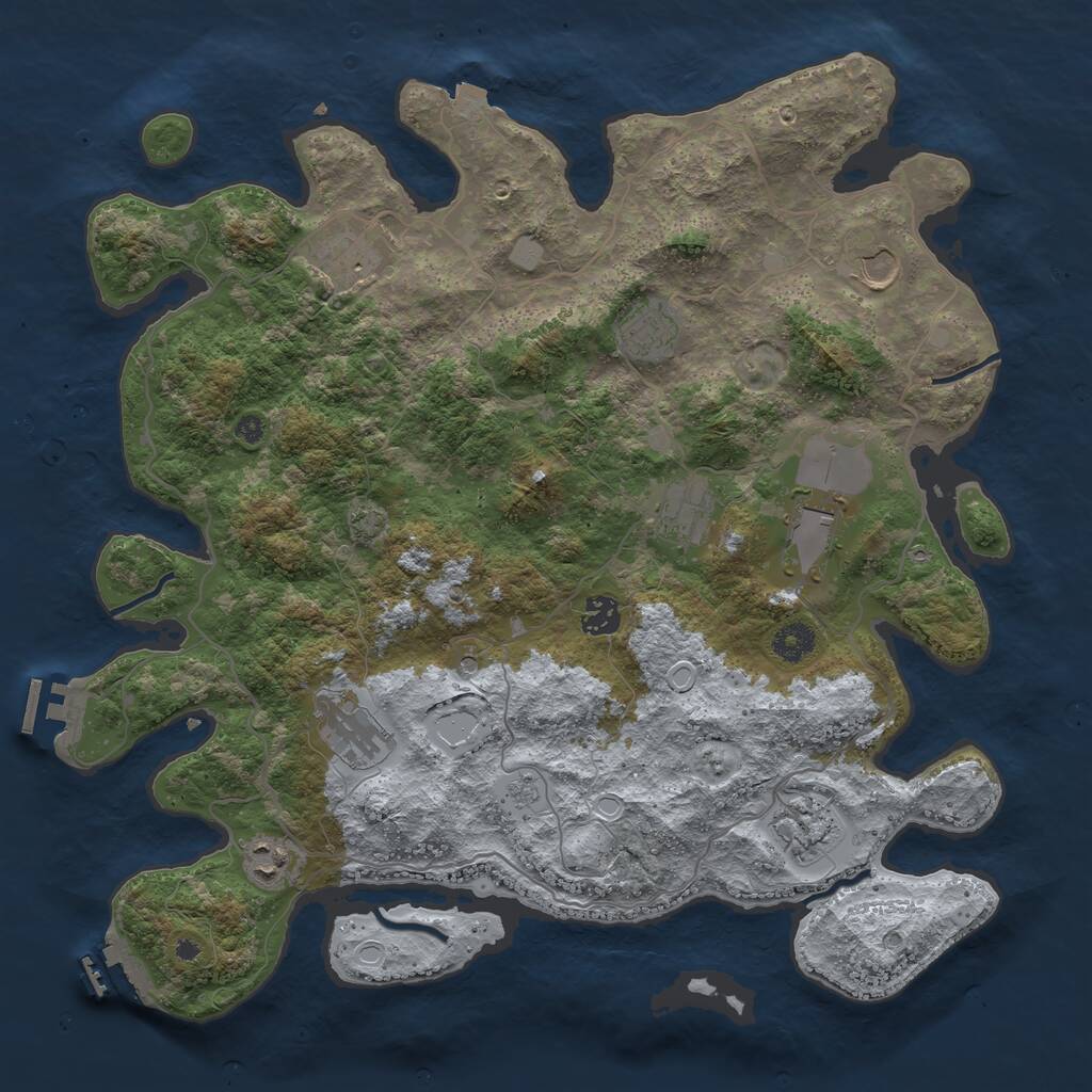 Rust Map: Procedural Map, Size: 4000, Seed: 43243665, 15 Monuments