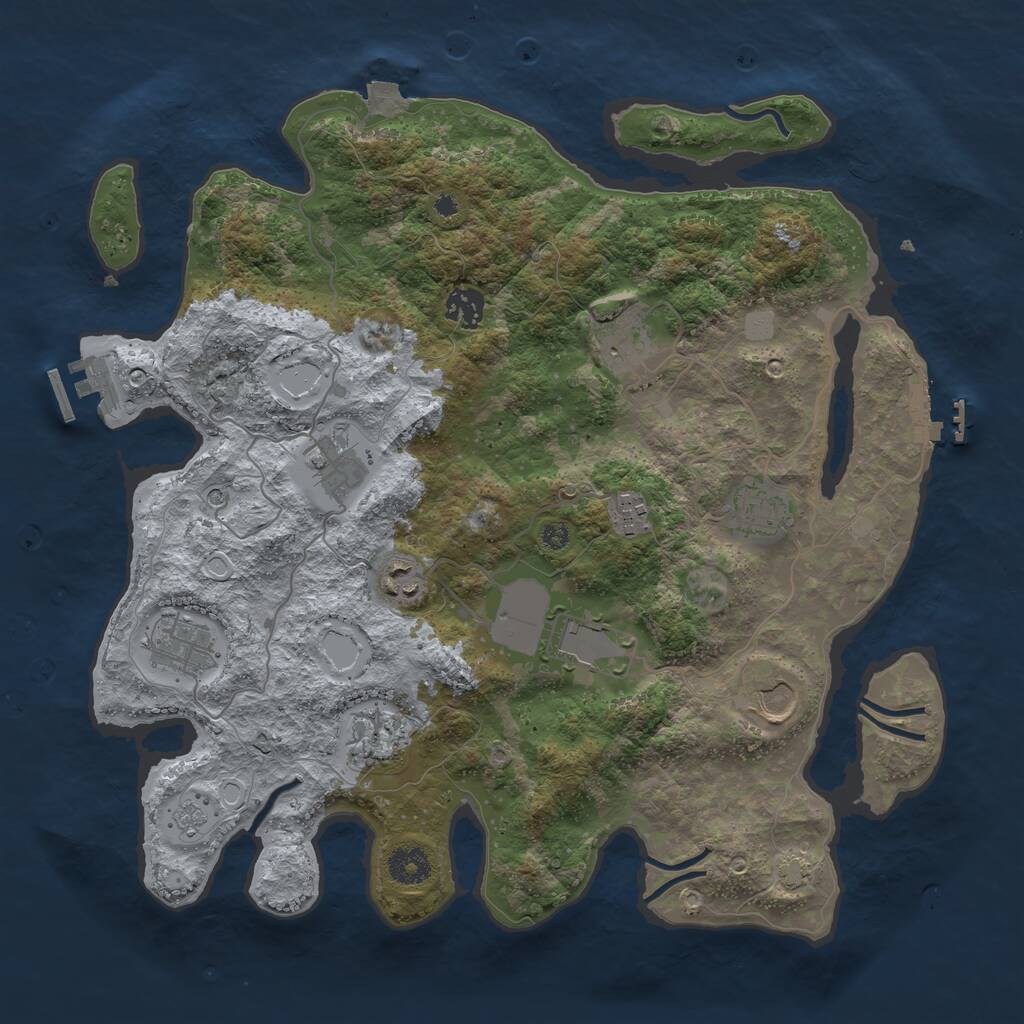 Rust Map: Procedural Map, Size: 3750, Seed: 196875357, 16 Monuments