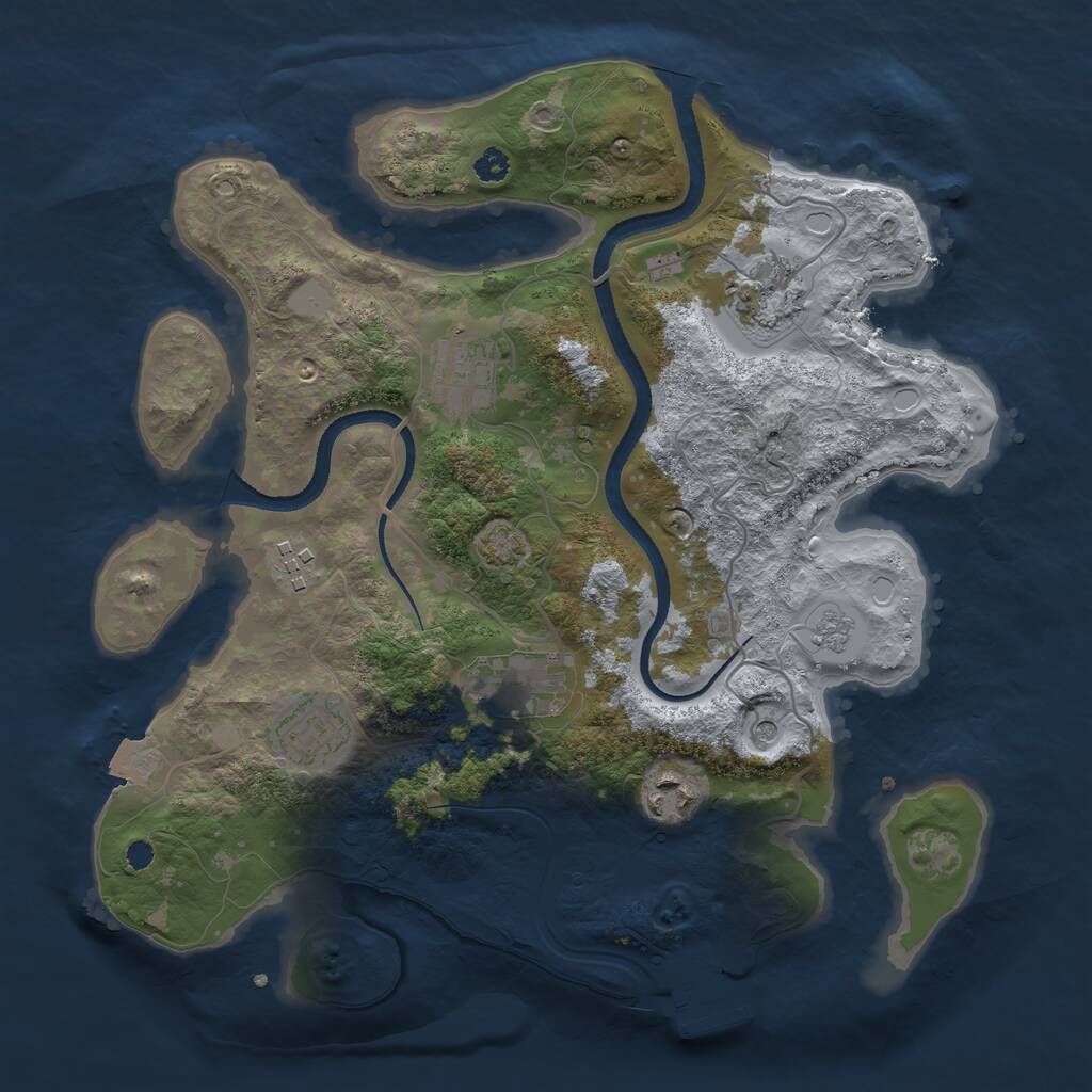 Rust Map: Procedural Map, Size: 3200, Seed: 3840, 11 Monuments