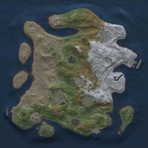 Thumbnail Rust Map: Procedural Map, Size: 3200, Seed: 3840, 13 Monuments