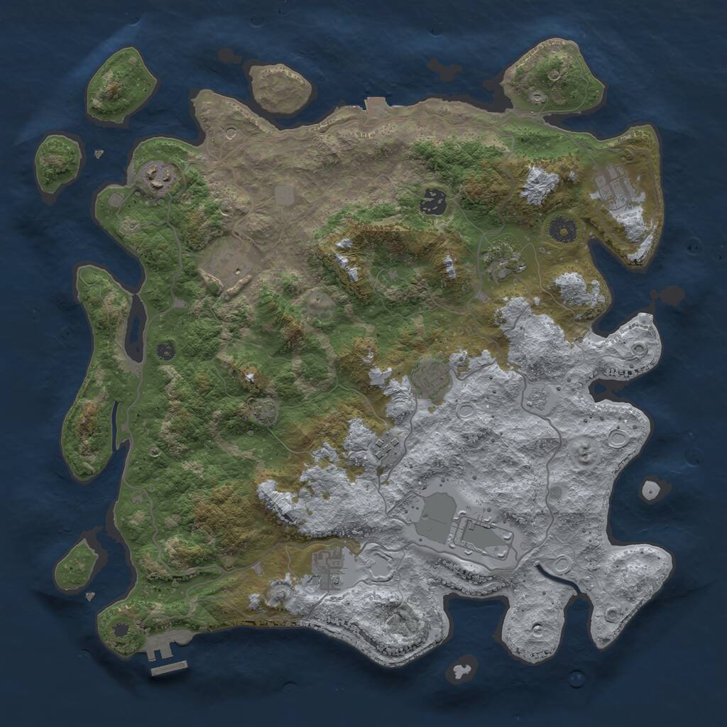 Rust Map: Procedural Map, Size: 4000, Seed: 1525312311, 14 Monuments