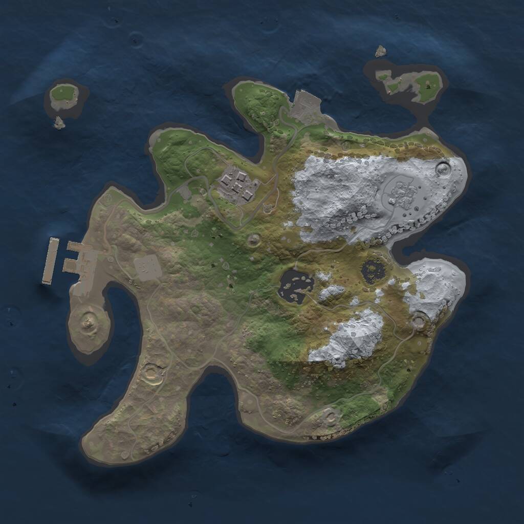 Rust Map: Procedural Map, Size: 2250, Seed: 55634212, 5 Monuments