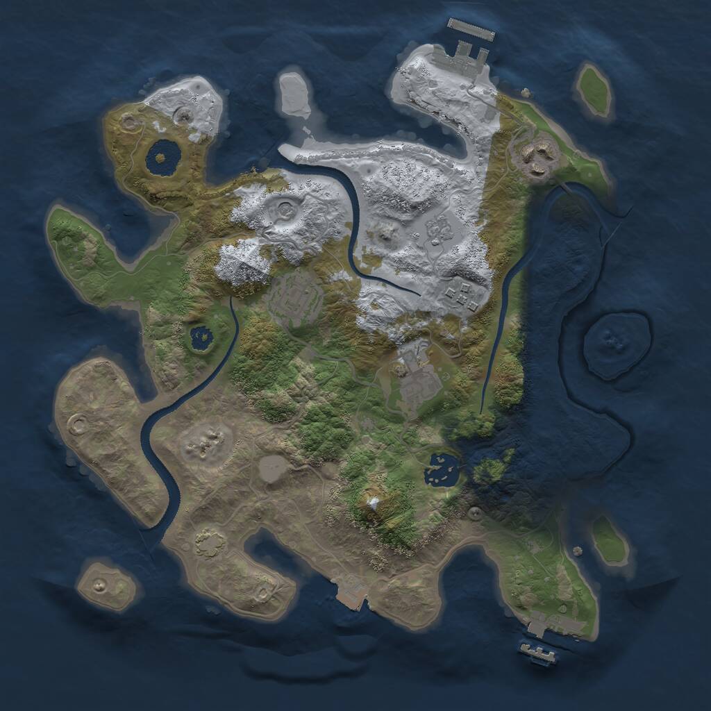 Rust Map: Procedural Map, Size: 3000, Seed: 24594, 11 Monuments