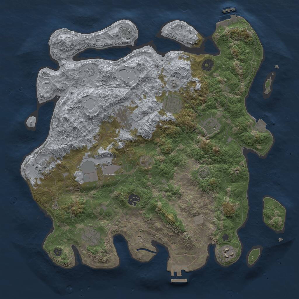 Rust Map: Procedural Map, Size: 3750, Seed: 55423542, 15 Monuments